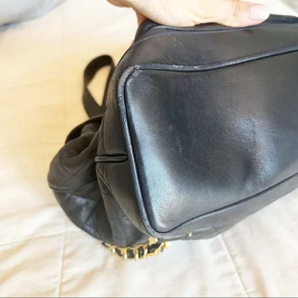 Chanel Vintage Quilted CC Black Lambskin Backpack - Picture 9 of 14